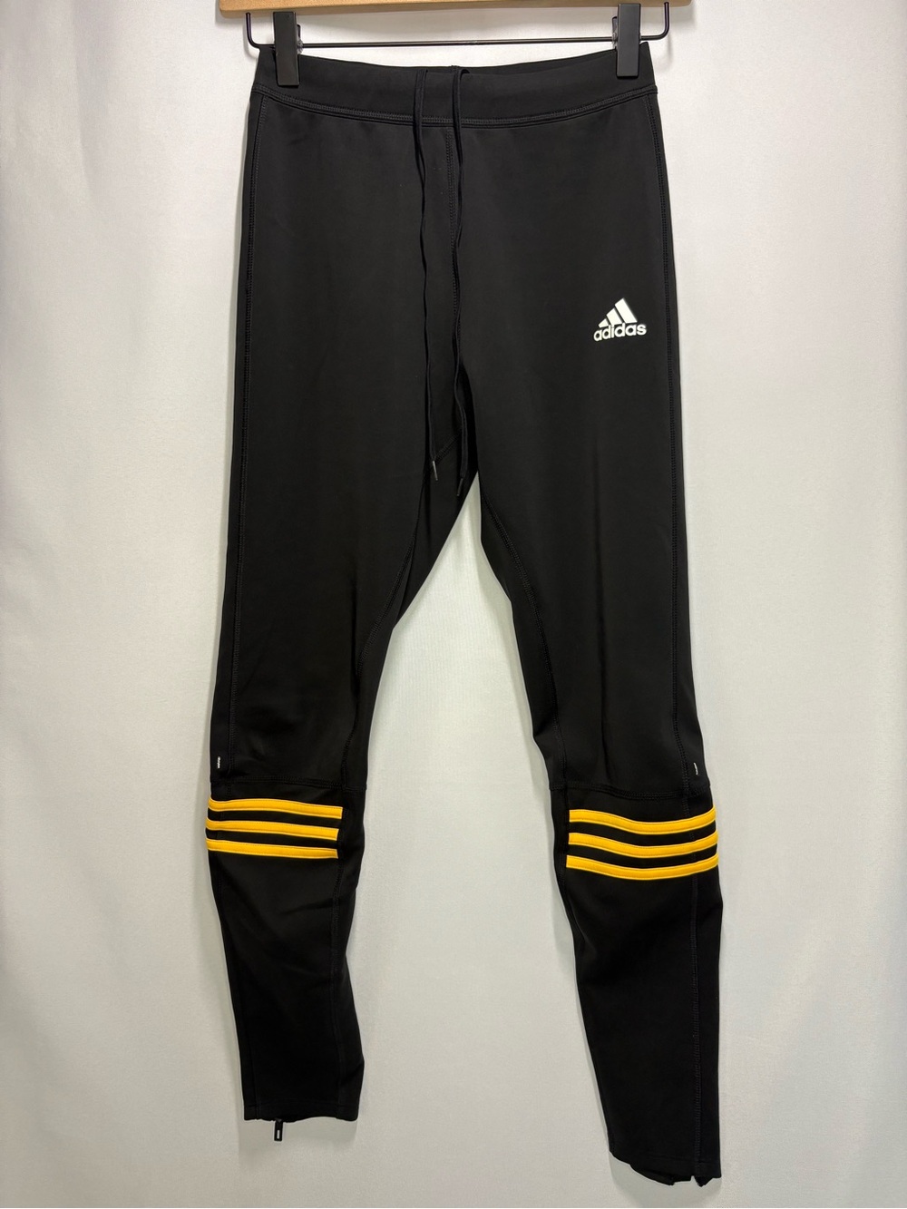 adidas Response Climalite Running Tights Medium Black Yellow Stripes